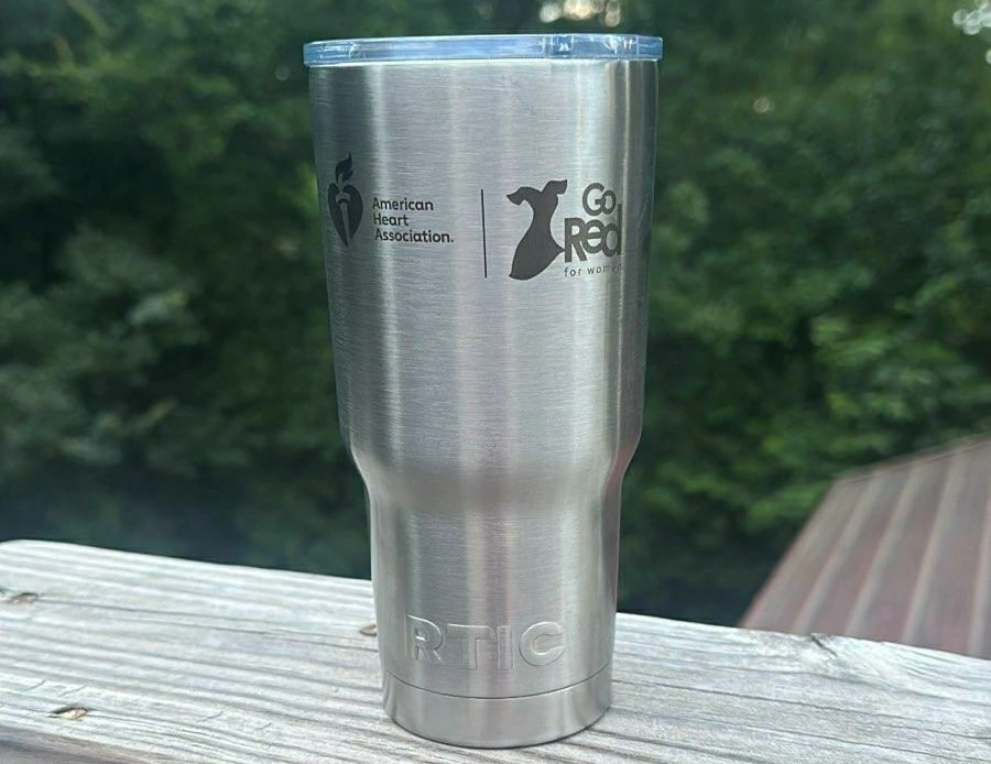 Laser Engraved Go Red For Women RTIC Tumbler 20oz