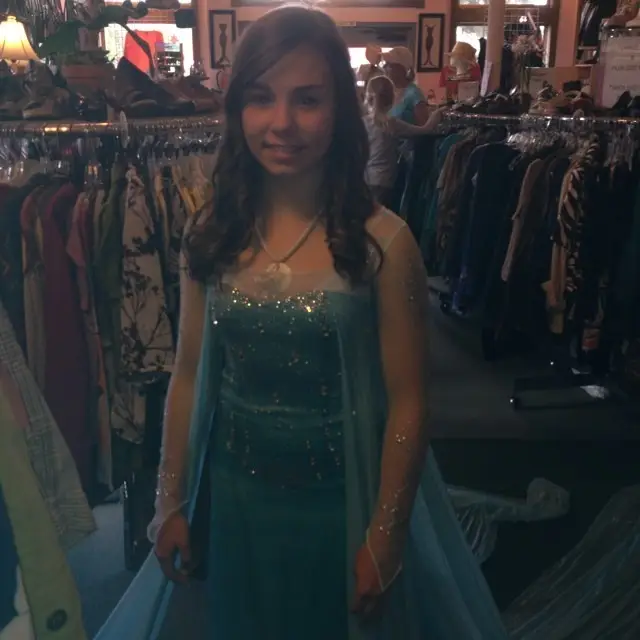 Sneek peek at my Elsa dress for the Farm Bureau Talent Show next week! Do you like??️️
