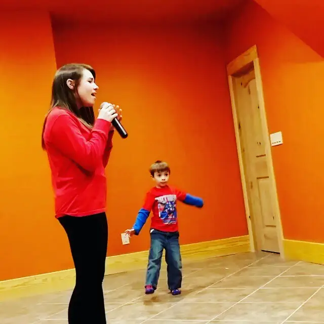 Leah Thompson singing to her little brother.  #AThousandYears